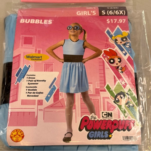 Rubie's Powerpuff Girls Bubbles Costume Size 6/6x - Blue and Black - Picture 1 of 4
